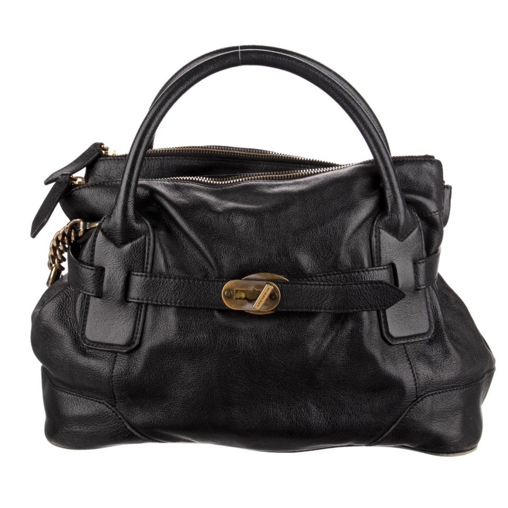 Burberry Large Leather Larsen Tote Shoulder Bag Hobo Bag Satchel